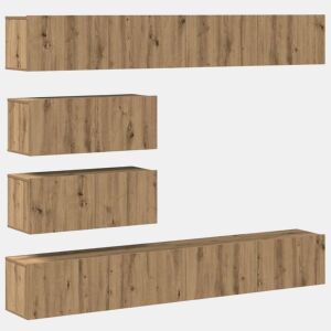 Conjunto de Armário TV - Móvel de TV parede 6 pcs madeira carvalho artisiano