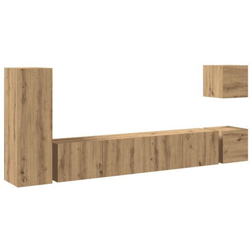 Conjunto de Armário TV - Móvel de TV parede 5 pcs madeira carvalho artisiano