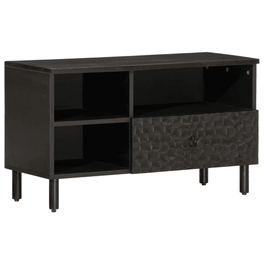 Móvel de TV - Modulo de TV - Armário de TV 80x33x46 cm madeira de mangueira maciça preto