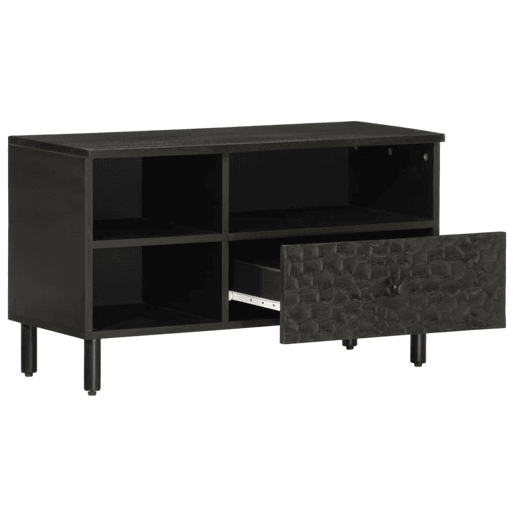 Móvel de TV - Modulo de TV - Armário de TV 80x33x46 cm madeira de mangueira maciça preto