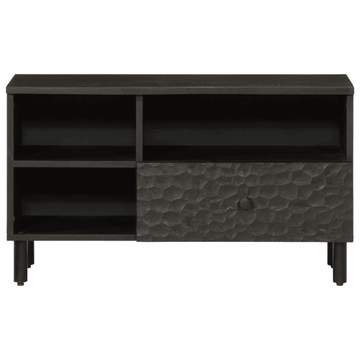 Móvel de TV - Modulo de TV - Armário de TV 80x33x46 cm madeira de mangueira maciça preto