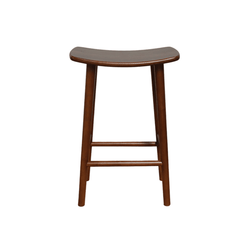 Banqueta de bar vintage em madeira de seringueira, set de 2, Louna, Madeira de nogueira, 46.5x31x66 cm