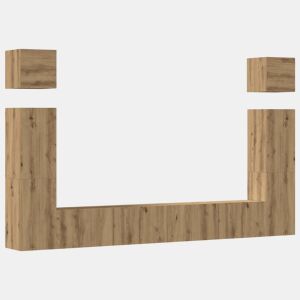 Conjunto de Armário TV - Móvel de TV parede 6 pcs madeira carvalho artisiano
