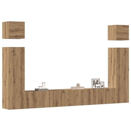 Conjunto de Armário TV - Móvel de TV parede 6 pcs madeira carvalho artisiano