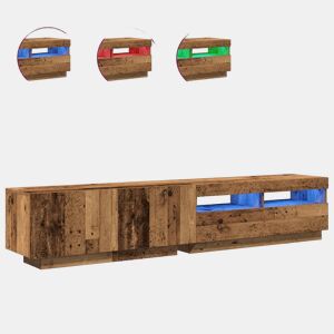 Móvel de TV - Modulo de TV - Armário de TV com luzes LED derivados de madeira madeira velha