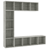 3 pcs conjunto Armário TV - Móvel de TVestante 180x30x180cm cinzento cimento