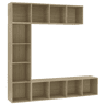 3 pcs conjunto Armário TV - Móvel de TVestante 180x30x180 cm carvalho sonoma