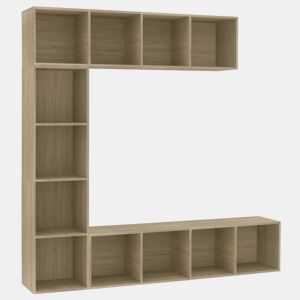 3 pcs conjunto Armário TV - Móvel de TVestante 180x30x180 cm carvalho sonoma