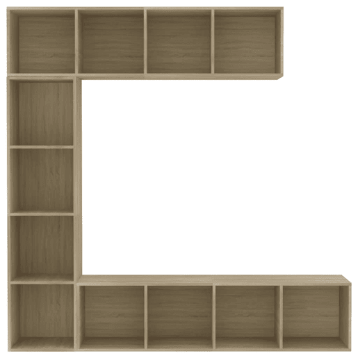 3 pcs conjunto Armário TV - Móvel de TVestante 180x30x180 cm carvalho sonoma