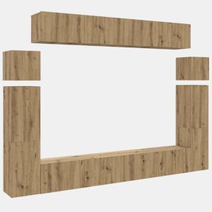 Conjunto de Armário TV - Móvel de TV parede 8 pcs madeira carvalho artisiano