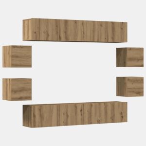 Conjunto de Armário TV - Móvel de TV parede 8 pcs madeira carvalho artisiano