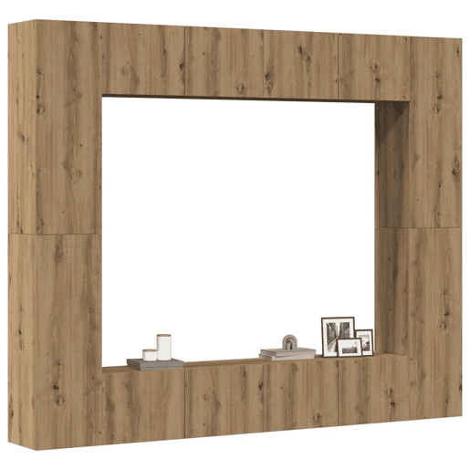 Conjunto de Armário TV - Móvel de TV parede 8 pcs madeira carvalho artisiano
