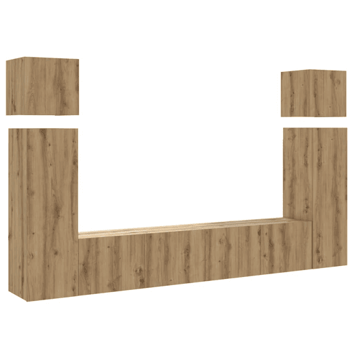 Conjunto de Armário TV - Móvel de TV parede 8 pcs madeira carvalho artisiano