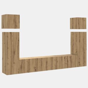 Conjunto de Armário TV - Móvel de TV parede 8 pcs madeira carvalho artisiano