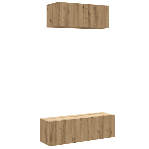 Conjunto de Armário TV - Móvel de TV parede 2 pcs madeira carvalho artisiano
