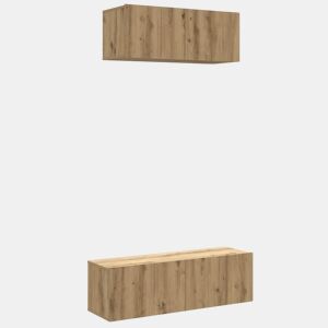 Conjunto de Armário TV - Móvel de TV parede 2 pcs madeira carvalho artisiano