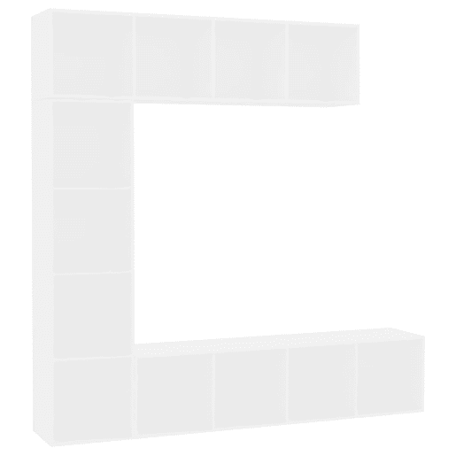 Conjunto armário de TV - Móvel TVestante 3 pcs 180x30x180 cm branco