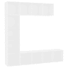 Conjunto armário de TV - Móvel TVestante 3 pcs 180x30x180 cm branco