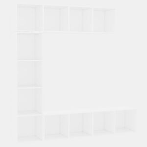 Conjunto armário de TV - Móvel TVestante 3 pcs 180x30x180 cm branco