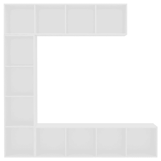 Conjunto armário de TV - Móvel TVestante 3 pcs 180x30x180 cm branco
