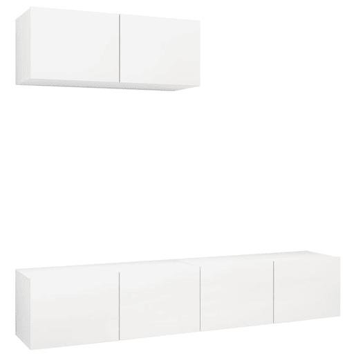 móveis de TV - Armários TV 3 pcs derivados de madeira branco