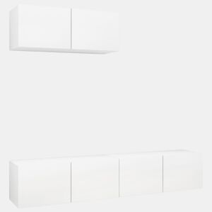 móveis de TV - Armários TV 3 pcs derivados de madeira branco