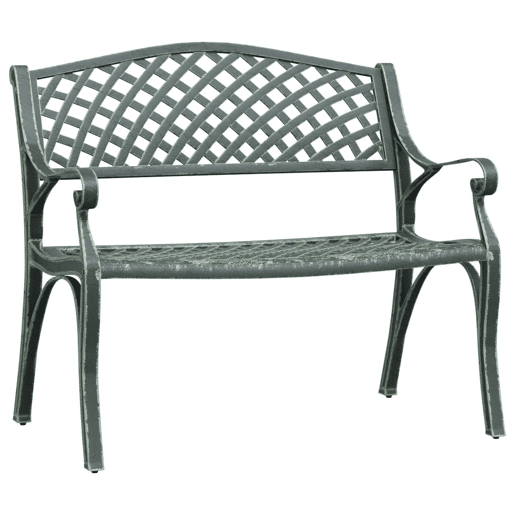 Banco de jardim mobiliário de pátio exterior terraço 102 x 50 x 83 cm alumínio fundido verde 02_0011148