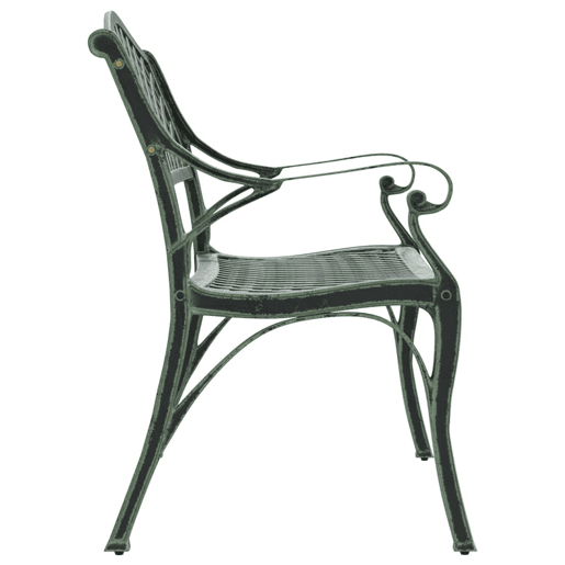 Banco de jardim mobiliário de pátio exterior terraço 102 x 50 x 83 cm alumínio fundido verde 02_0011148