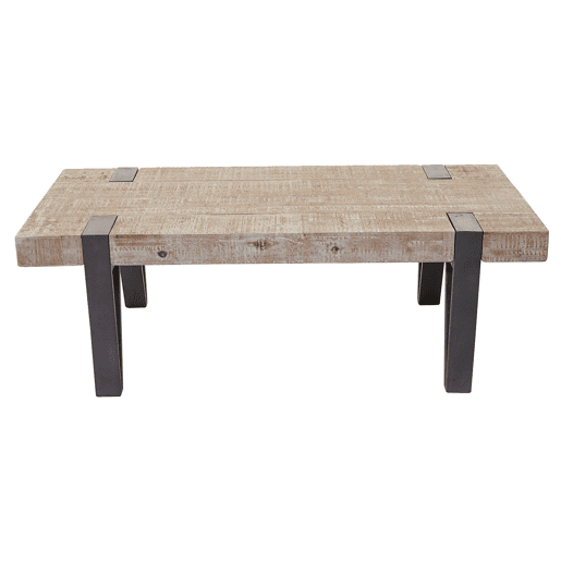 Mesa de centromesa de sala de estar rústica em madeira maciça de abeto certificada pelo FSC 40x120x60cm 04_0005006