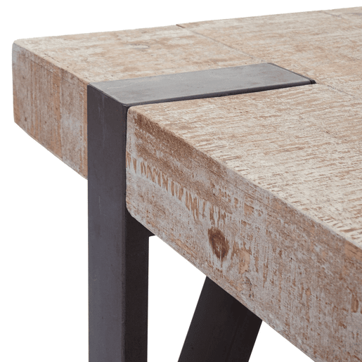 Mesa de centromesa de sala de estar rústica em madeira maciça de abeto certificada pelo FSC 40x120x60cm 04_0005006