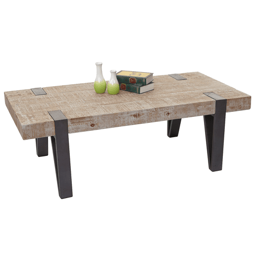 Mesa de centromesa de sala de estar rústica em madeira maciça de abeto certificada pelo FSC 40x120x60cm 04_0005006