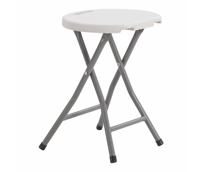 Taburete plegable edm 73798 blanco 33 x 30 x 45 cm