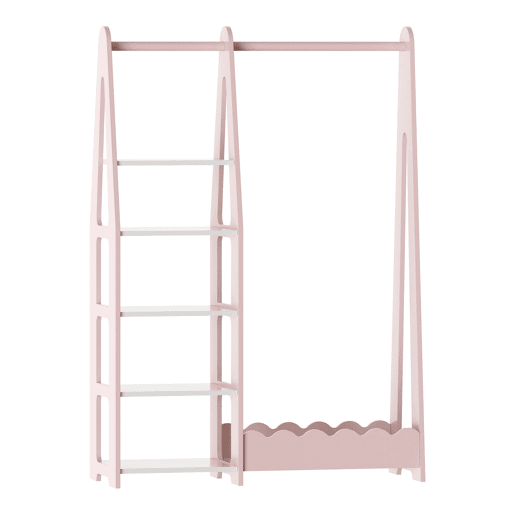 Roupeiro de criança Vestnes 114x77x30 cm Algodão DoceBranco en.casa