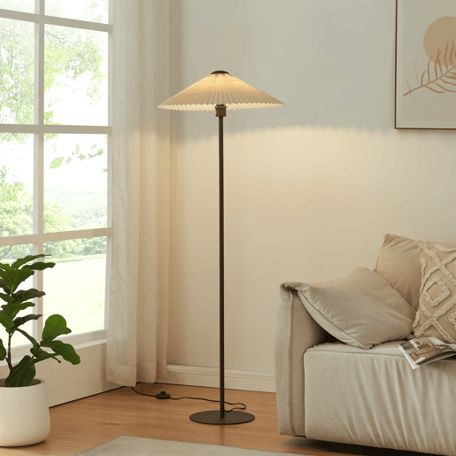 Candeeiro de pé metálico Appledore 149 cm Cor de castanhobranco lux.pro