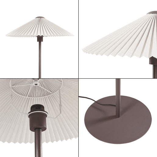 Candeeiro de pé metálico Appledore 149 cm Cor de castanhobranco lux.pro