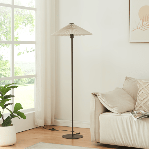 Candeeiro de pé metálico Appledore 149 cm Cor de castanhobranco lux.pro