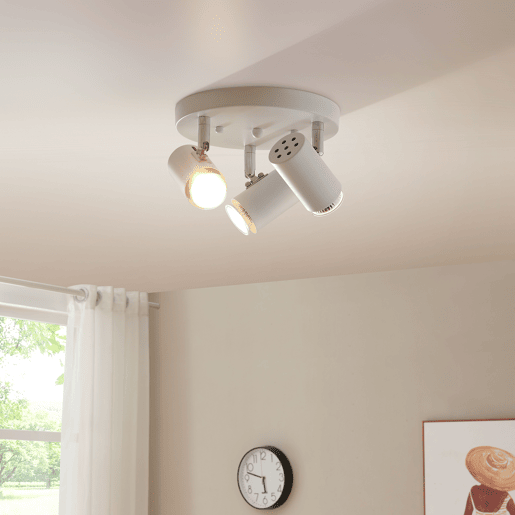 Candeeiro de teto Bathgate giratório 3 x GU10 branco lux.pro