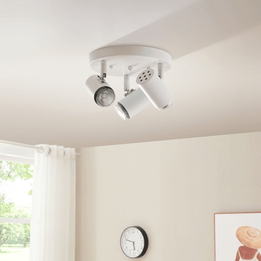 Candeeiro de teto Bathgate giratório 3 x GU10 branco lux.pro