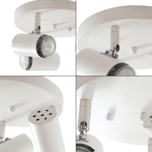 Candeeiro de teto Bathgate giratório 3 x GU10 branco lux.pro