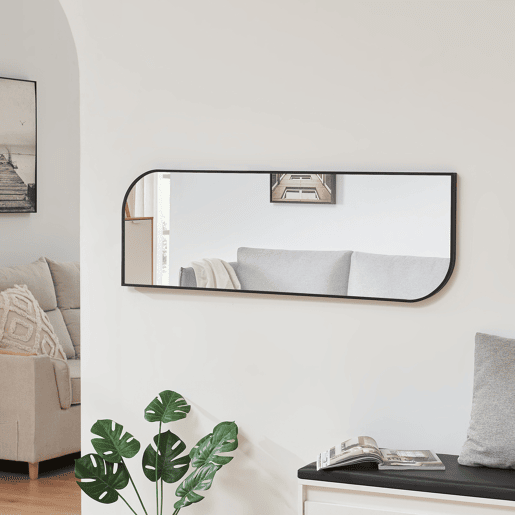 Espelho de parede Tarvindak corpo inteiro 120x40 cm preto en.casa