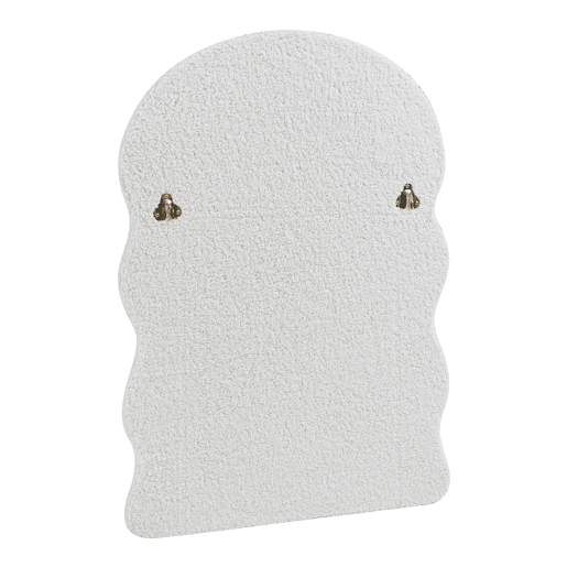 Espelho de parede Brummen 80x60 cm moldura de peluche branco en.casa