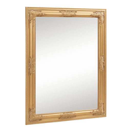Espelho de parede Punkalaidun estilo barroco 80x60 cm cor de ouro en.casa