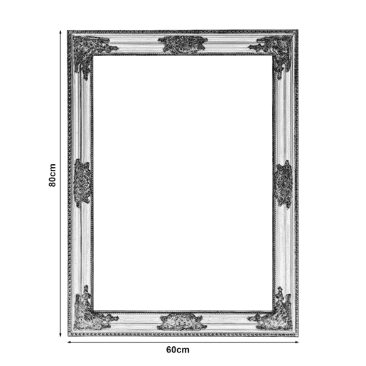 Espelho de parede Punkalaidun estilo barroco 80x60 cm cor de ouro en.casa