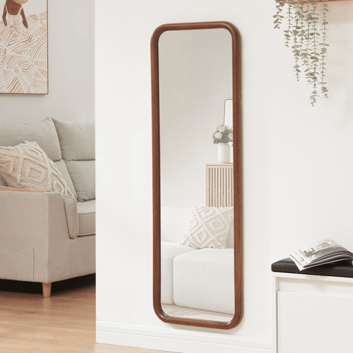 Espelho de parede Ristijarvi orpo inteiro MDF 120x40cm Castanho en.casa