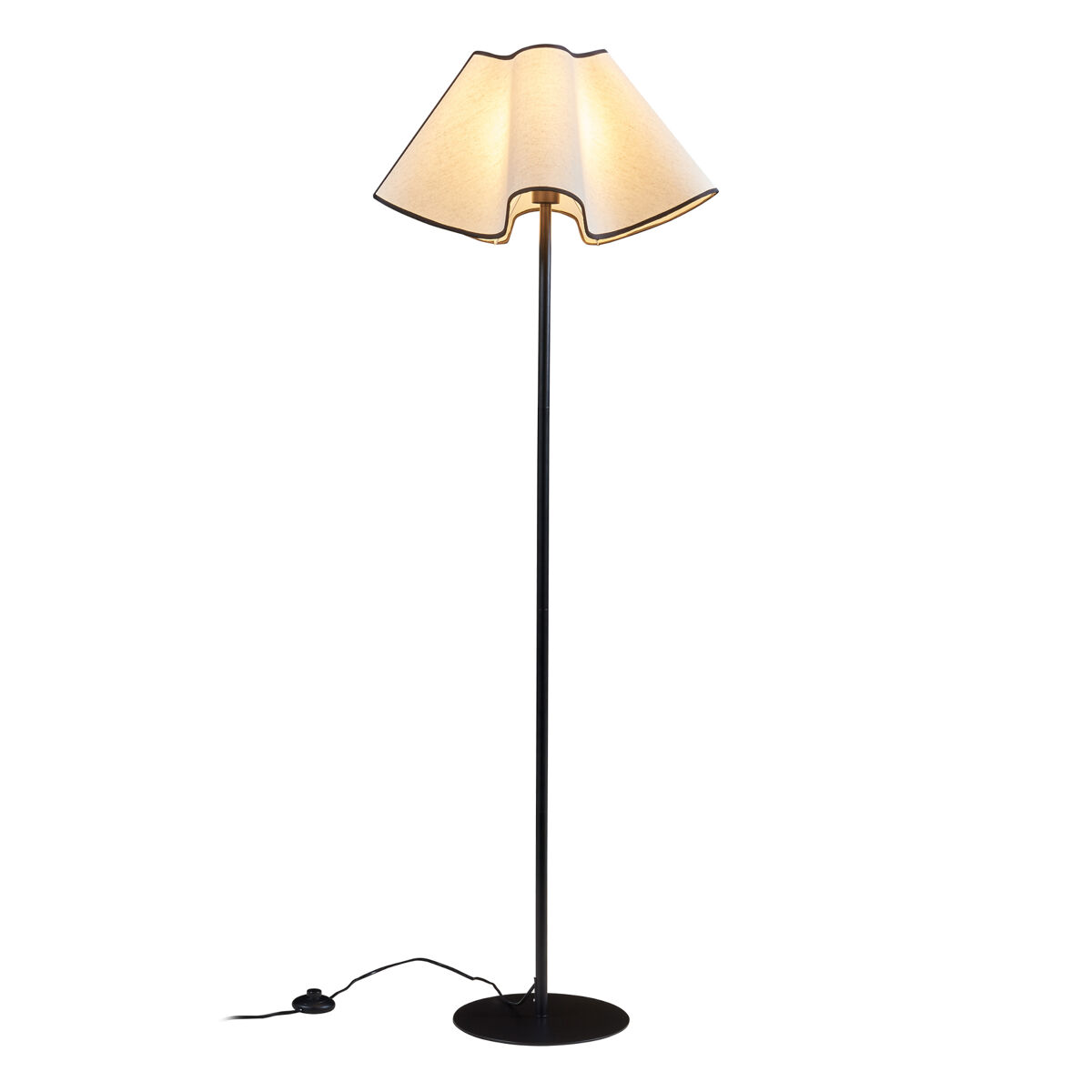 Lámpara de pie ashton 153 cm - negro/blanco [lux.pro]