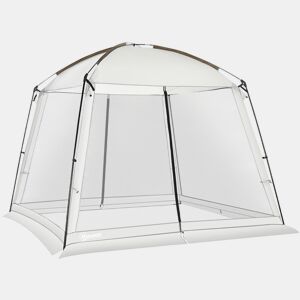 Outsunny Tenda de Jardim 3x3 m Tenda para 6-8 Pessoas com 4 Mosquiteiras e 2 Portas Proteção UV50+ Inclui Bolsa de Transporte para Pátio Exterior Branco