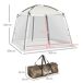Carpa con Mosquiteras Poliéster, PE, Fibra de Vidrio Outsunny Carpa con Mosquiteras Poliéster, PE, Fibra de Vidrio Outsunny Blanco