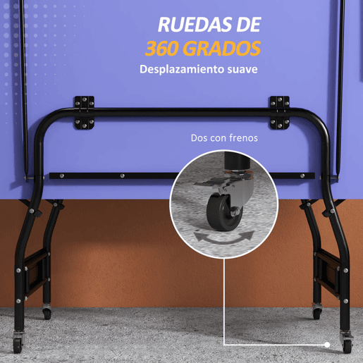 SPORTNOW Mesa de Ping Pong Dobrável Mesa de Ping Pong Profissional de Tamanho Padrão com Rodas Inclui 2 Raquetes e 3 Bolas para Interior 274x152,5x76 cm Azul