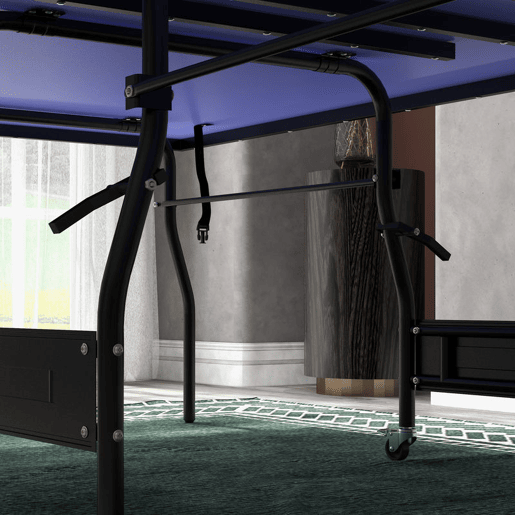 SPORTNOW Mesa de Ping Pong Dobrável Mesa de Ping Pong Profissional de Tamanho Padrão com Rodas Inclui 2 Raquetes e 3 Bolas para Interior 274x152,5x76 cm Azul