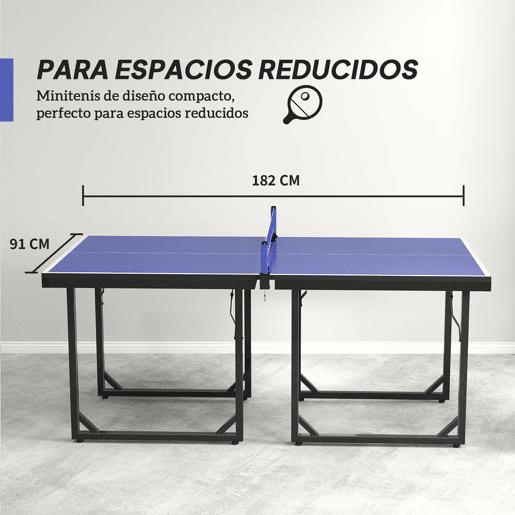 HOMCOM Mesa de Ping Pong Dobrável Mesa de Ping Pong Profissional com Rede e Estrutura de Aço para Interior e Exterior 182x91x76 cm Azul